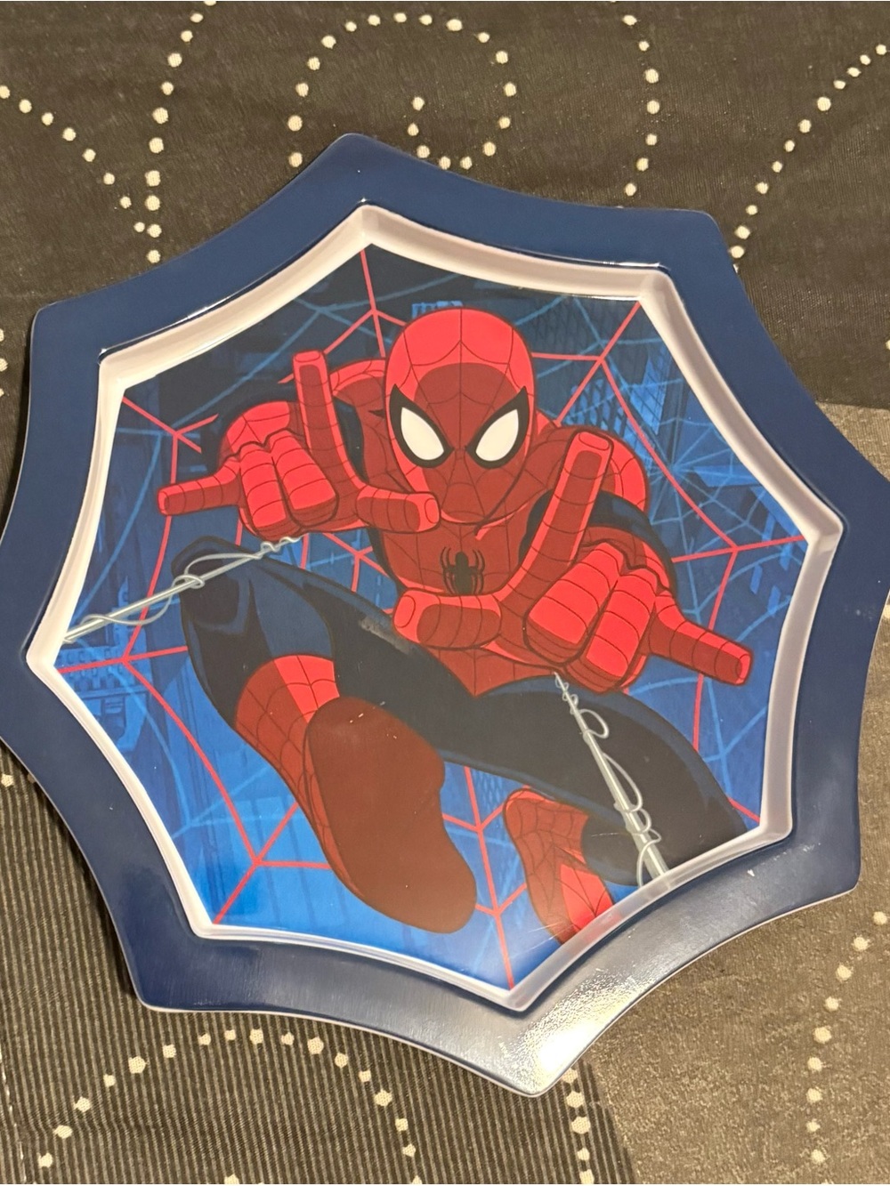 Unused Disney Spider-Man Meal Time Magic Dinner Plate
